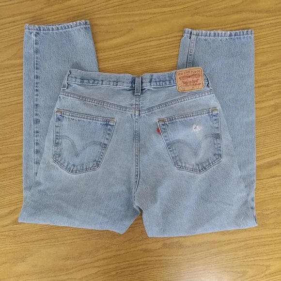 Levi Strauss 550 Mens Y2K Relaxed Fit Light Wash Denim Jeans W34 L30 - Picture 5 of 7